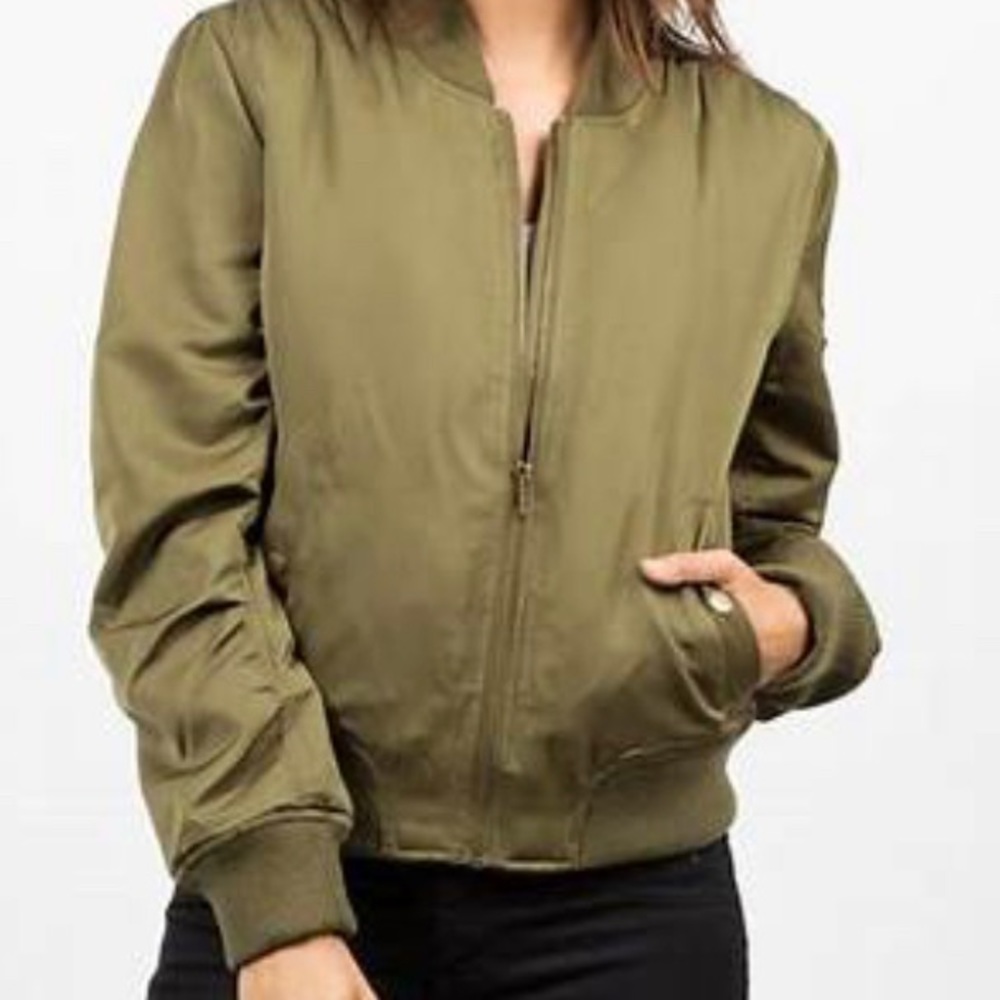 Glamsia NEW Olive Green Bomber Jacket